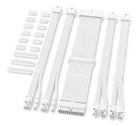 Sirlyr White PSU Cable Extension Kit, 24Pin ATX x1, 8Pin EPS x2, 8 Pin PCI-E x2, Gold-Plated Pins, 5 Kits
