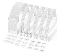 Sirlyr White PSU Cables,Easy Management Power Supply Cable Extension Mod - 1x24Pin ATX / 2x8 (4+4) Pin EPS / 3x8 (6+2) Pin Gold- Plated GPU,Nylon Sleeved Build Full White PC Case,6 Kits