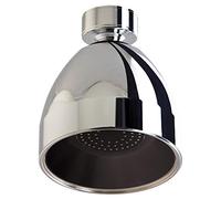 Siroflex 2765/S Fixed Shower Head Made in Italy, with Chrome-Plated Brass Joint | Black Chrome | Anti-Limescale Shower Head | with Water Saving Flow Reducer