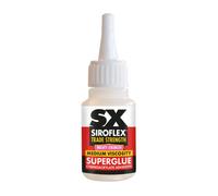 Siroflex SX Mighty Strength Superglue, A Medium Viscosity Ethyl Cyanoacrylate Adhesive Which Has Been Developed For The Bonding of Most Rubbers and Plastics Such As PVCu, Size 50gm, Colour Clear