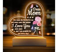 Siromyaha Mother's Day Gift for Mum, Mum Birthday Gifts from Son Daughter, Acrylic Night Light with Touching Words, Idea Presents for Mother