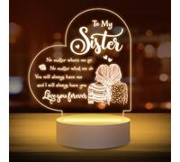Siromyaha Mother's Day Gift for Sisters, Sister Gifts from Brother Sister Friends Classmates, Acrylic Night Light with Touching Words, Idea Birthday Presents for Sistres