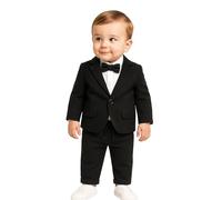 SIRRI Baby Boys Textured Slim Fit Suit 4-Piece Ring Bearer Set (Newborns to 24 Months)
