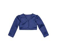 SIRRI Baby Girl Long Sleeves Communion Christening Baptism Navy Blue Bolero Flower Girl Formal Wedding Cardigan Jacket Age 6-7 Years