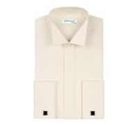 SIRRI Boys' Cotton Wing Collar Dress Ivory Shirt with Cufflinks and Long Sleeves Age 15-16 Years