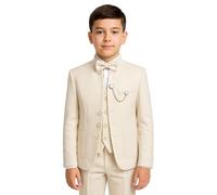 SIRRI Boys Ivory Ottoman Suit 6-Piece Mandarin Collar Communion Wedding Set Sizes 10 Years UK