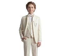 SIRRI Boys Ivory Ottoman Suit 6-Piece Mandarin Collar Communion Wedding Set Sizes 13 Years UK