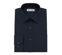 SIRRI Boys Page Boys Cotton Classic Collar Long Sleeve Shirt for Weddings & Prom Age 1-2 Years Navy Blue