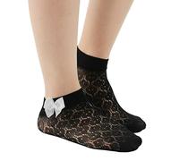 SIRRI Girls Fishnet Lace Socks Sheer Ankle Black Stockings 5-8 Years