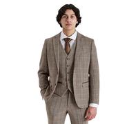 SIRRI Men’s Tweed Retro Sold Separately Windowpane Brown Suit Jacket for Wedding & Special Occasion Chest 42R