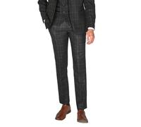 SIRRI Men’s Windowpane Charcoal Grey Check Plaid Suit Trousers, Formal Set Sold Separately, Size 40