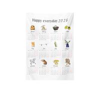 Sirseon Calendar Towel for 2025, 2025, Towel Wall Calendar, Tapestry Fabric Calendar Cloth for the Wall, Popular Wall Art, Chic Home Ornament, 12 Month Tea Towel for Living Room, Study