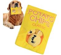 Sirseon Dog Plush Puzzle Toy,Cartoon Plush Dog Squeaky Toy Snack Bag Design | Indoor Dog Sound Toys for Chewing and Instinct Training for Living Room, Courtyard, Bedroom