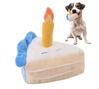 Sirseon Dog Toy Squeaky Cake, Plush Squeaky Cake for Dogs, Chew Cake Shaped Squeaky Toy for Dogs - Interactive Dog Toy, Realistic Birthday Cake Piece for Home