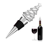 Sirseon Festive Wine Stoppers | Christmas Champagne Wine Bottle Accessory Stopper | Christmas Tree Decorative Beverage Wine Stopper for Wedding Winter Party, Champagne Sealer Accessories
