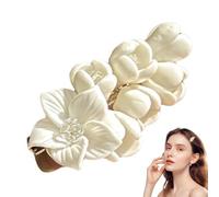Sirseon Flower Hairpin For Women - Christmas Festival Souvenir Decorative Floral Headpiece,Elegant Jasmine Hair Clip Light Luxury Pastoral Style For Wedding