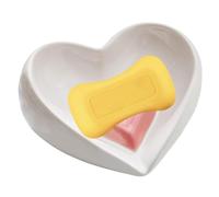 Sirseon Heart Shaped Soap Dish | Soap Holder | Bathroom Heart Soap Box, Ceramic Heart Soap Bar Dish, Bathroom Accessories