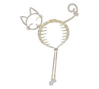 Sirseon Pearl Rhinestone Tassel Claw Clip - Long Tassel Hair Claw Clips - Rhinestone Hair Bun Styling Claw, Jewelry Rhinestone Clips for Grandmother
