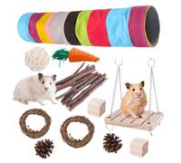Sirseon Pet Tunnel for Bunnies - Rabbit Toys Bunny Tunnels & Tubes - Wood out Hamster Sticks, Bunny Chew Toys for Teeth, Natural Rabbit Toys for Small Animal