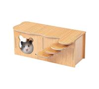 Sirseon Wooden Hamster Toy, Animal Habitat Decoration, Habitat Toy with Climbing Ladder, Natural Hamster Decoration for Syrian Hamsters, Chipmunks