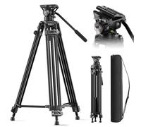 SIRUI 73" Video Tripod with Fluid Head, Camera VideoTripod with Quick Release Mechanism, Heavy Duty Aluminum Alloy Tripod for DSLR Camera Camcorder, Max Load 22lbs/10kg, AVT-11