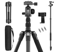 Sirui 82"/200cm Camera Tripod with 360° Panoramic Ball Head for Travel, Tall Tripod for Canon Sony Nikon, Compact Tripods with Monopod & Phone Holder, 10 kg Load Capacity, APT-02