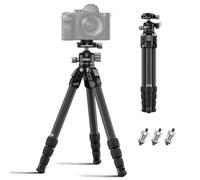 SIRUI AM-224S+G0 Lightweight Carbon Fiber Mini Travel Tripod,Ultra-Light 1.78lbs,4-Section Compact Tripod with 360° Ball Head,3 stage Leg Angle Adjustment,Max Load 22lbs