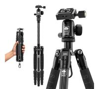 SIRUI AM-5C Lightweight Carbon Fiber Travel Tripod, 10kg Load Capacity Compact Camera Support with 360° Ball Head, Portable for DSLR Mirrorless Cameras, Max Height 54" for Hiking Vacation Vlogging