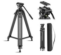 SIRUI AVT-12 Video Tripod, 73" Carbon fibre Tripod with Fluid Head | Professional Heavy Duty Tripod for Camera, DSLR, Camcorder, Mid Level Spreader, Quick Release System, Max Load 33lbs/15kg