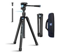 SIRUI Carbon Fibre Tripod for Camera, 152cm Compact Lightweight Tripod with Fluid Head AT-10, for Camera, DSLR, Camcorder, Macro Shooting, Max Load 5kg, Traveler X