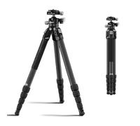 SIRUI Carbon fibre Tripod with G0 Ball Head for Camera, AM-225S+G0 | 5 Section Compact Tripod with Quick Release Plate, Twist Lock Legs, DSLR, Camcorder, Smartphone, Max Height 47", Max Load 6kg