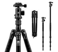 SIRUI Compact Traveler 7A Tripod 65.55 inches Lightweight Aluminum Travel Tripod Portable Monopod with 360° Panorama Ball Head and Arca Swiss Quick Release Plate Load Capacity Up to 8kgs
