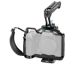 Sirui Full Cage Kit with Top Handle for Panasonic LUMIX G9II/S5II/S5IIX, Arca-Swiss Compatible, with 1/4 Inch - 20 Threaded Holes, ARRI 3/8 Inch - 16 Mounting Holes, Cold Shoe and NATO Rail