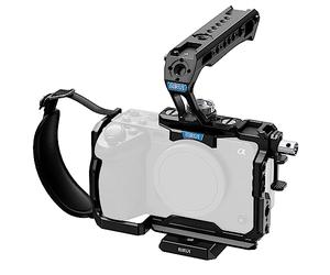 SIRUI FX30 FX3 Cage with Top Handle, Complete Camera Cage Kit for Sony FX3 FX30, with HDMI Cable Clamp, 1/4''-20 Threaded Holes, for ARRI 3/8''-16 Holes, Compatible with Original XLR Handle(Black)