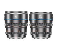 SIRUI Night Walker Manual Focus Cine Lens Set, 16mm, 75mm, T1.2 Large Aperture S35 Frame Prime Lens for RF Mount Cameras, For RED Komodo, R7, R10, C70, R50 (MS-2SRG, RF Mount, Metal Grey)