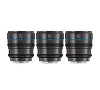 SIRUI Night Walker Manual Focus Cine Lens Set, 24mm, 35mm, 55mm, T1.2 Large Aperture S35 Frame Prime Lens for E Mount Cameras, FX30, ZV-E10, A6400, A6700 (MS-3SEG, Metal Grey)