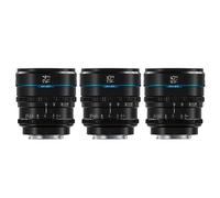 SIRUI Night Walker Manual Focus Cine Lens Set, 24mm, 35mm, 55mm, T1.2 Large Aperture S35 Frame Prime Lens for RF Mount Cameras, For RED Komodo, R7, R10, C70, R50 (MS-3SRB, RF Mount, Black)