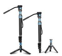 SIRUI P-424FS Camera Monopod for Photography, 168cm Carbon Fibre Camera Monopod with Removable Tripod Stand Base, with VA-5 Fluid Head for DSLR, Video Camcorder, Max Load 12kg