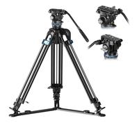 SIRUI SQ75 S5X Aluminum Video Tripod Kit, S5X Fluid Head, 70.9" | 11lbs Load, One-Step Height Adjust, Ground Spreader, Stepless Pan & Tilt, DJI RS Compatible, MFT Camera, QR Plate