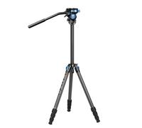 SIRUI ST-124+VA-5 Waterproof Carbon Fiber Tripod with Panorama Fluid Video Head, Triangular Centre Column, Compact Travel Tripod for DSLR Cameras, 4 Sections, Max 166cm/65.3”, Load 3KG/6.61lbs