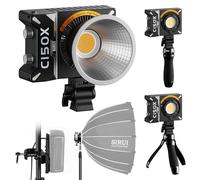 SIRUI Super Bulbs C150X 150W LED Video Light, COB Portable Photography Camera Light Bi-Color 2800K-6500K with Reflector Bluetooth App Brightness Control Continuous Output Lighting