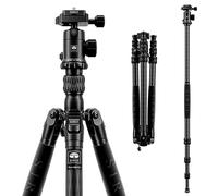 SIRUI Traveler 7C Carbon Fibre Tripod and Monopod with 360° Ball Head | 65" Compact Portable Travel Tripod with Extendable Centre Column for Camera, DSLR, Camcorder, Max Load 8kg