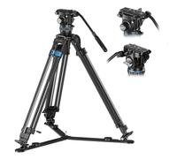 SIRUI Upgraded Carbon Fiber Video Tripod with Hydraulic Fluid Head S5X, 180cm/70.9" Rapid-System Camera Tripod, Step-Less Damping on Pan/Tilt, Dual Quick-Release Plate Mode, Max Load 5kg/11lb SQ75+S5X