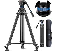 SIRUI Video Tripod with Fluid Head, 74.8"/190cm Heavy Duty Tripod, AM-25S | Professional Aluminum Tripod with 360° Video Head and Quick Release Plate for Camcorder, Cameras, DSLR, Max Load 22lbs/10kg