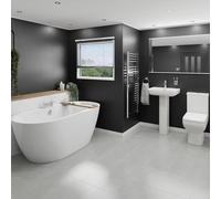 Sirus Free Standing Bath Bathroom Suite | White | ABS Polished Chrome | 1655mm