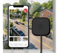 Sirwu Magnetic Window Camera, Window Security Camera with Night Vision, 3MP 2K Indoor Camera for Home Security, OpenAI GPT Enabled, 24/7 Recording, Person/Vehicle Detection, Black