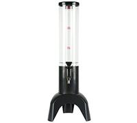 Sirxlevcy 1.5L Beer Dispenser Tower Easy Clean Integrated Tap with Ice Tube Clear Beverage Tower Dispenser-Black