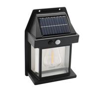 Sirxlevcy 1 PCS Black Solar Bulb Wall Lamp Outdoor Waterproof Wall Lamp Solar Light