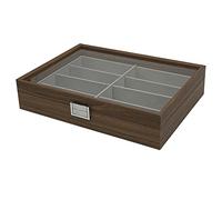 Sirxlevcy 1 PCS Walnut Wood Sunglasses Storage Display Box 8 Slots Storage Sunglasses Display Case Collector Jewelry