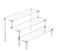Sirxlevcy 1 Piece Acrylic Display Risers Perfume Stand Organizer Clear Acrylic Shelf Risers Display Stand For Stands For Food, Tabletop Use